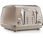 DeLonghi Icona Metallics 4 Slice Toaster - Beige | CTOT4003.BG