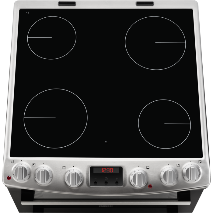 ZANUSSI 60cm Electric Cooker Double Oven Ceramic Hob - Black | ZC66250XA
