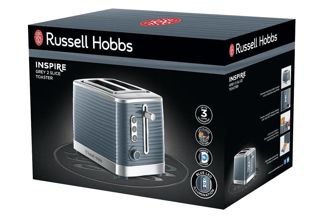RUSSELL HOBBS Inspire 2 Slice Toaster - Grey | 24373