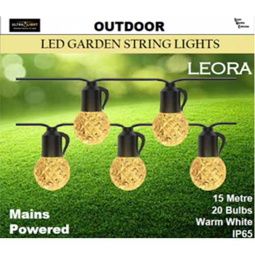 LEORA 15M LED GARDEN STRING LIGHTS | GL15WW